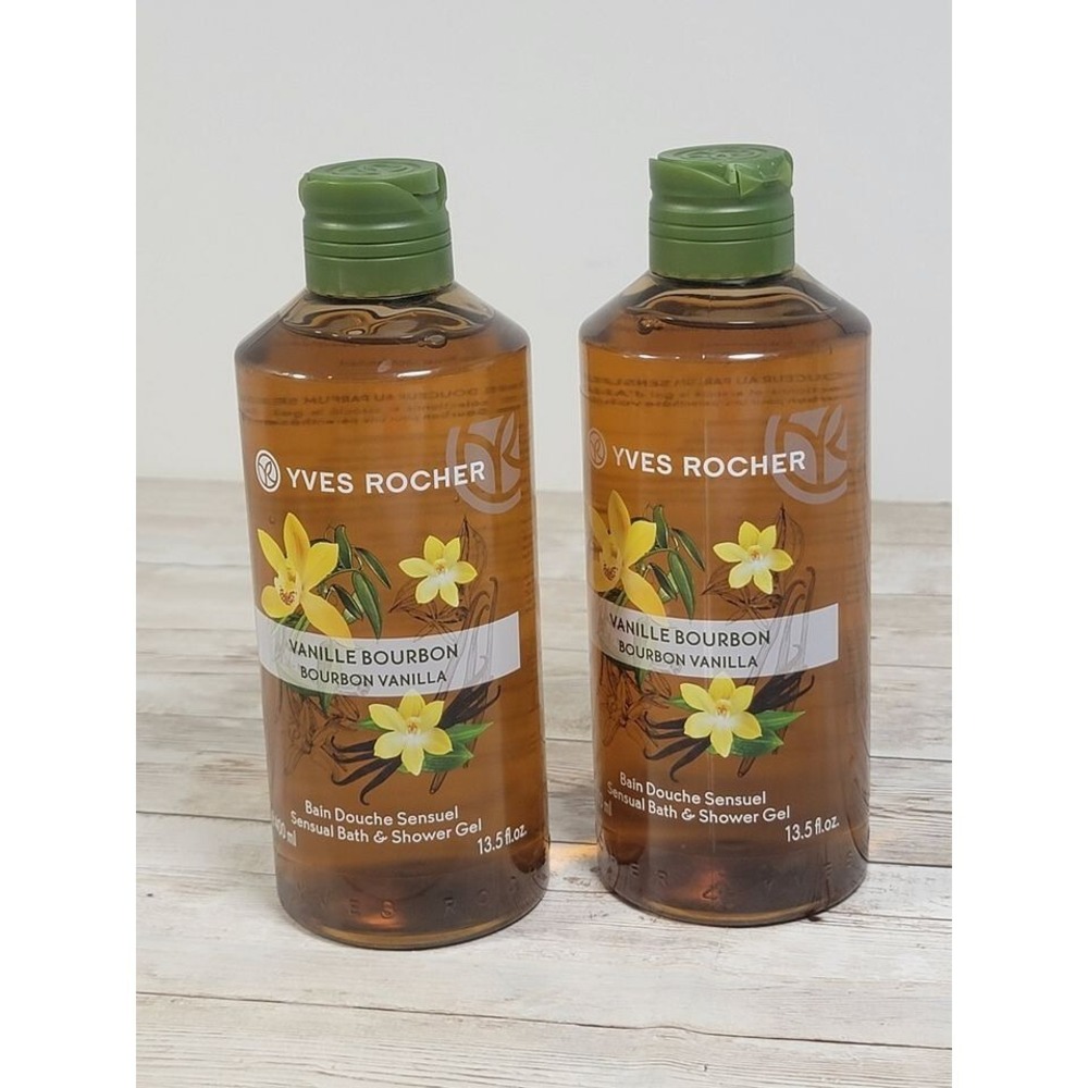 Lot of 2 New Yves Rocher Bourbon Vanilla Sensual Bath and Shower Gel 13.5fl oz